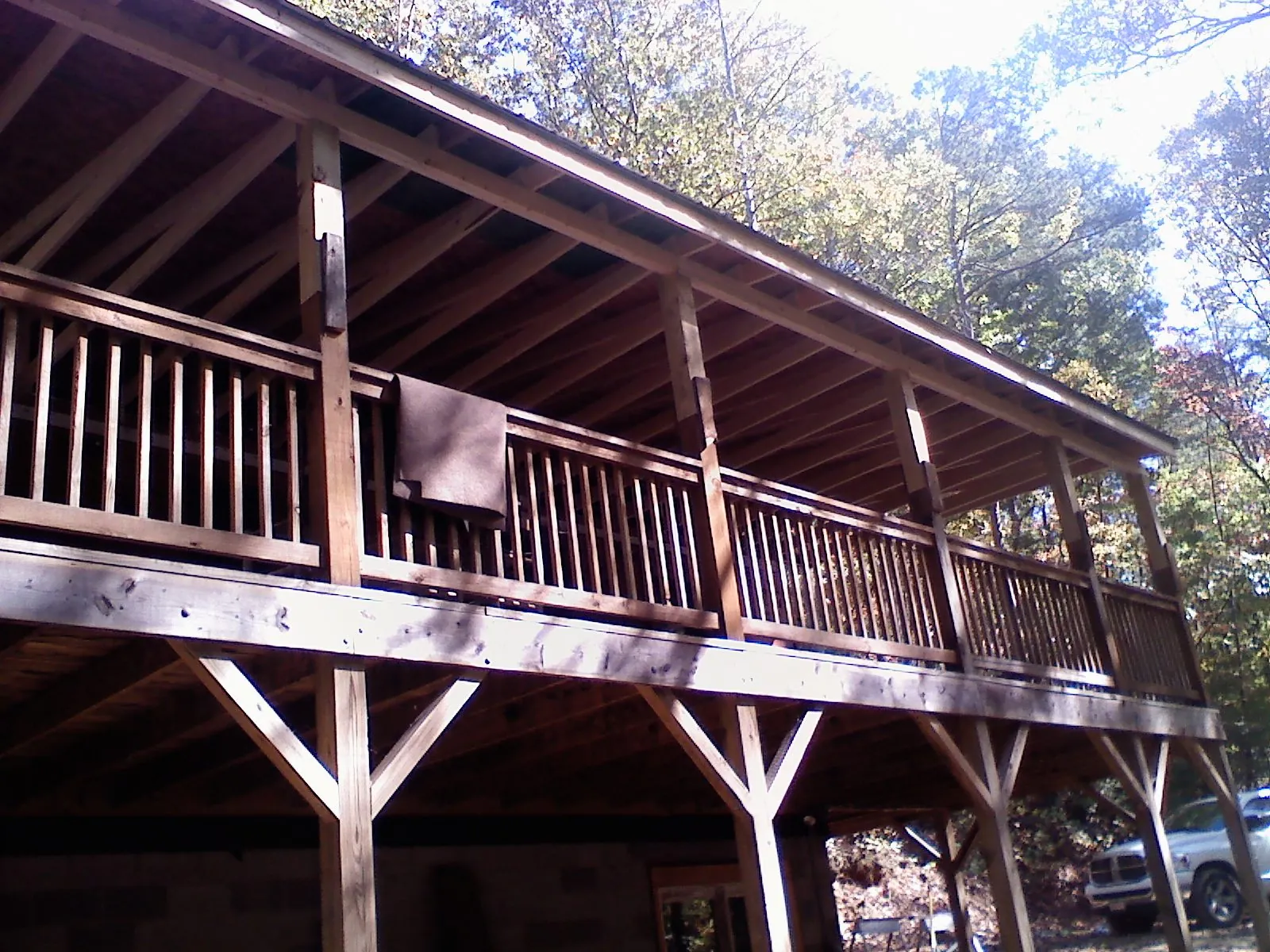Timber framing under a new elevated porch and deck — Roof Leak Repair in Fenton by Roofing Brothers